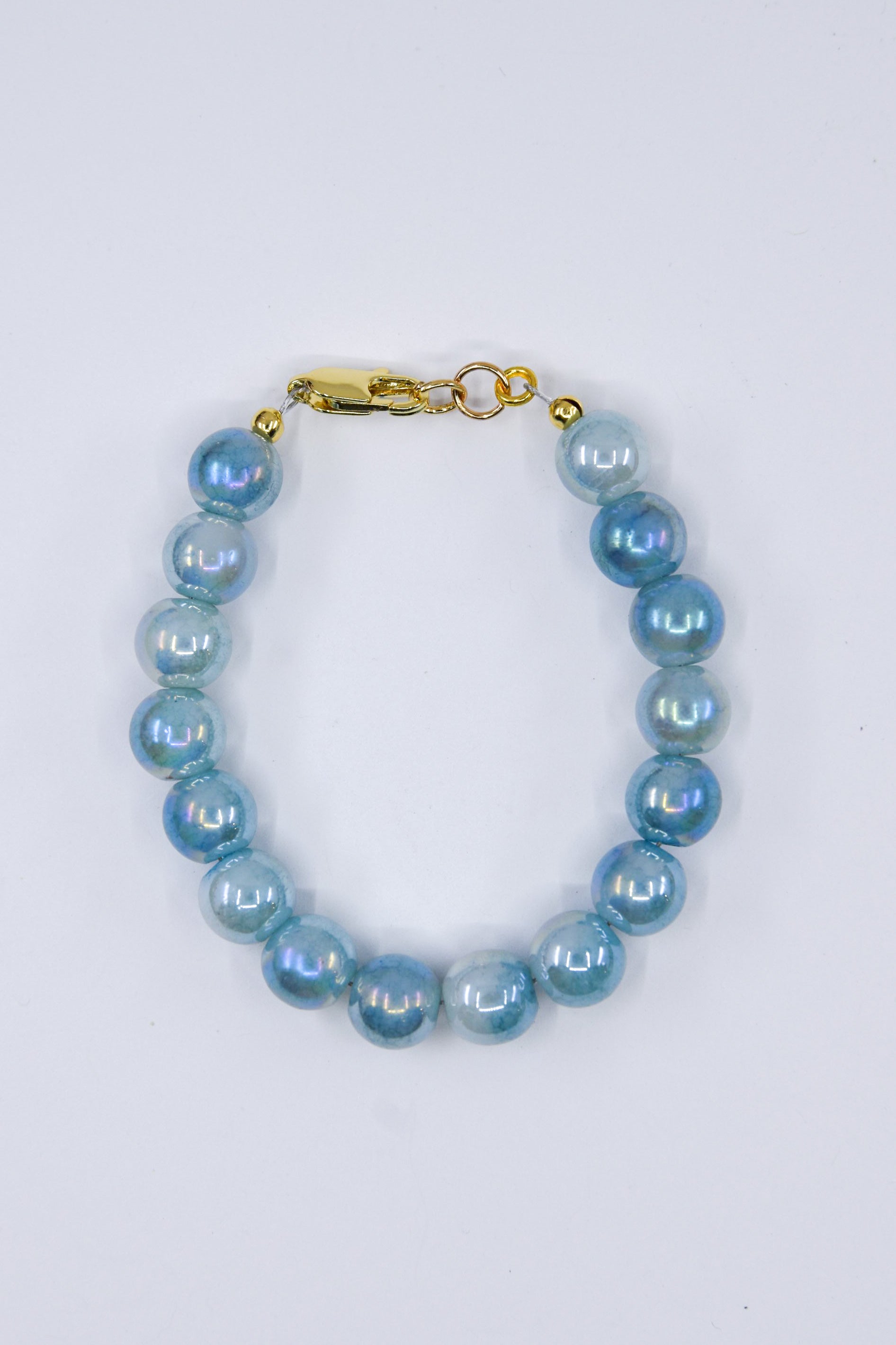 Chunky Light Blue Luster Glass