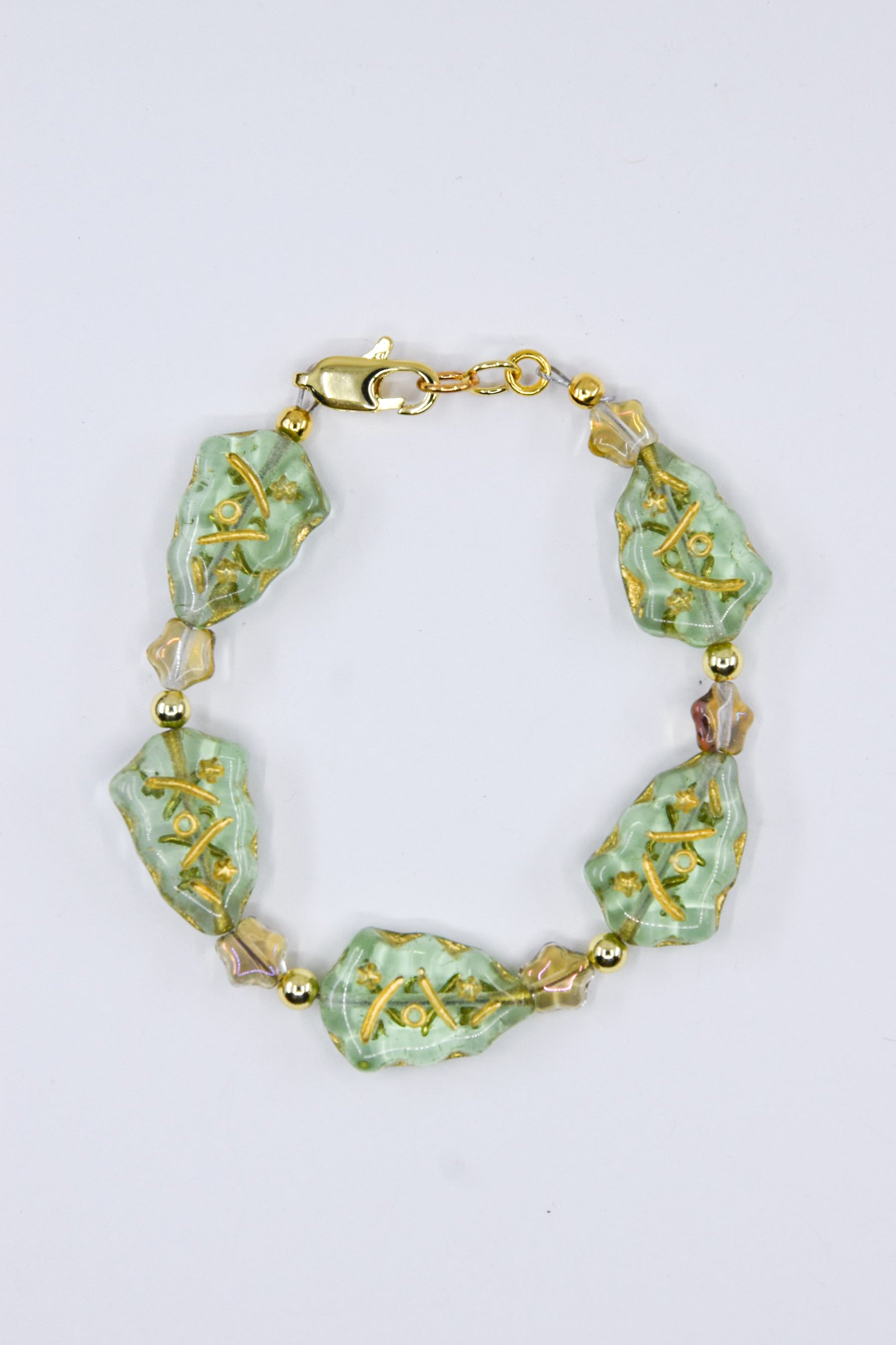 Retro Green Czech Glass Trees