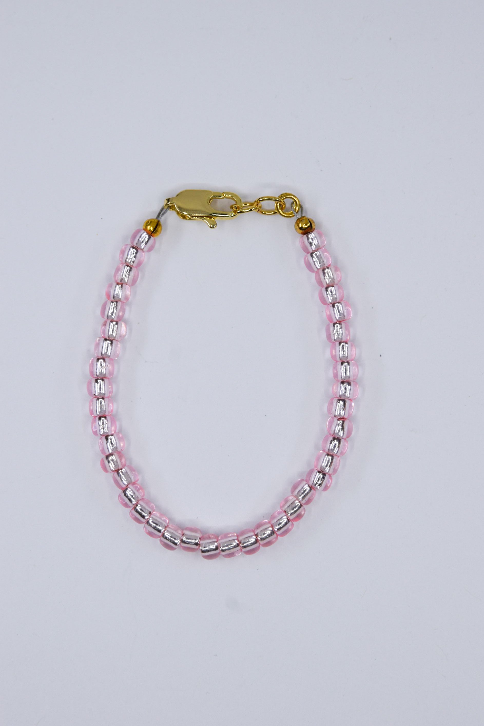 Silver Lined Pink Dainty Glass