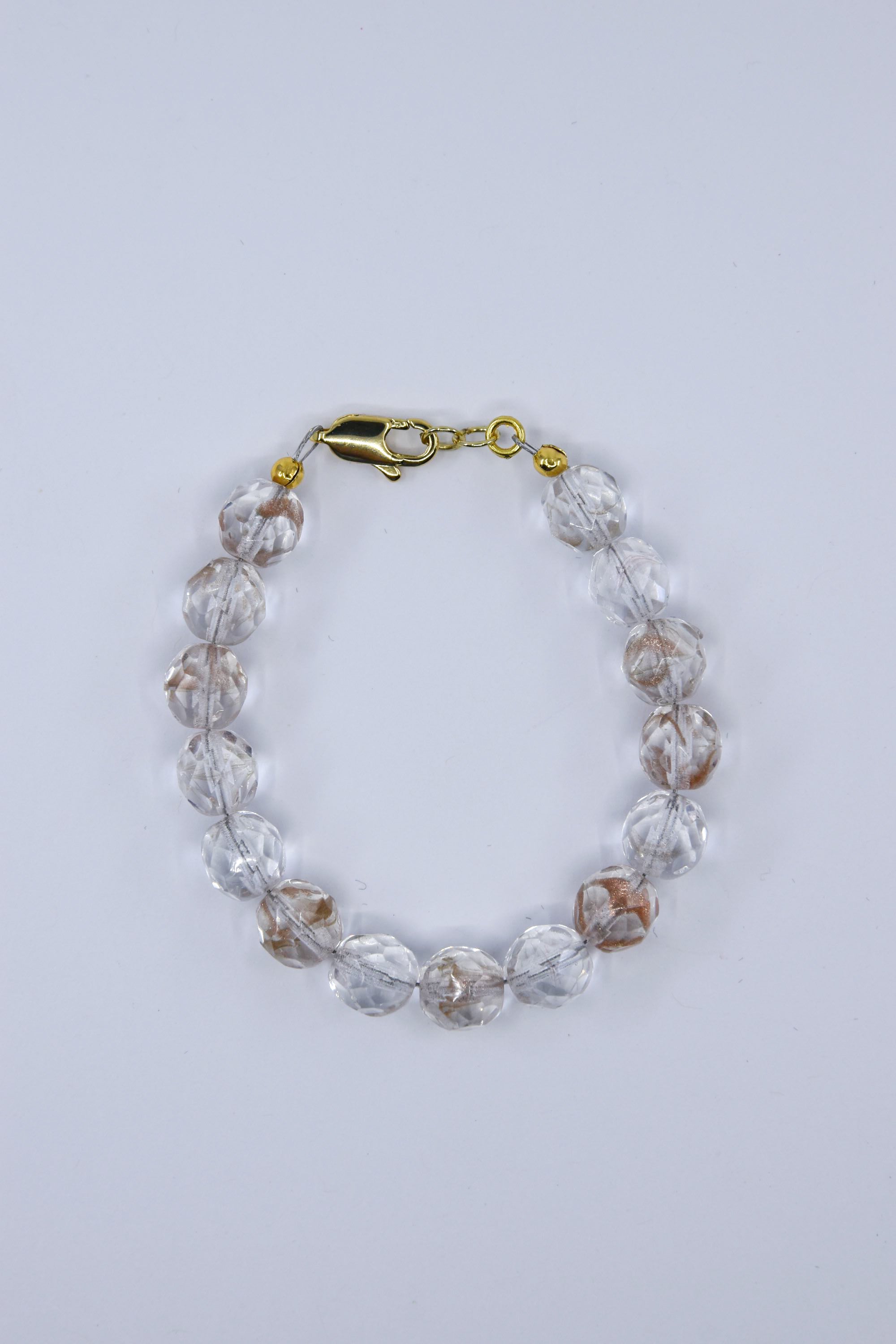 Chunky Clear and Gold Czech Crystal Glass
