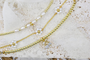 Everyday Pearl Dainty Initial Bracelet