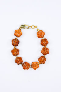 Amber Czech Glass Floral