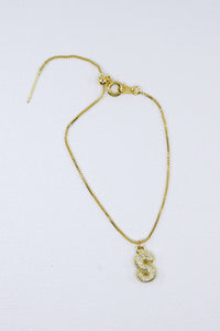 Rhinestone Bubble Initial Bracelet