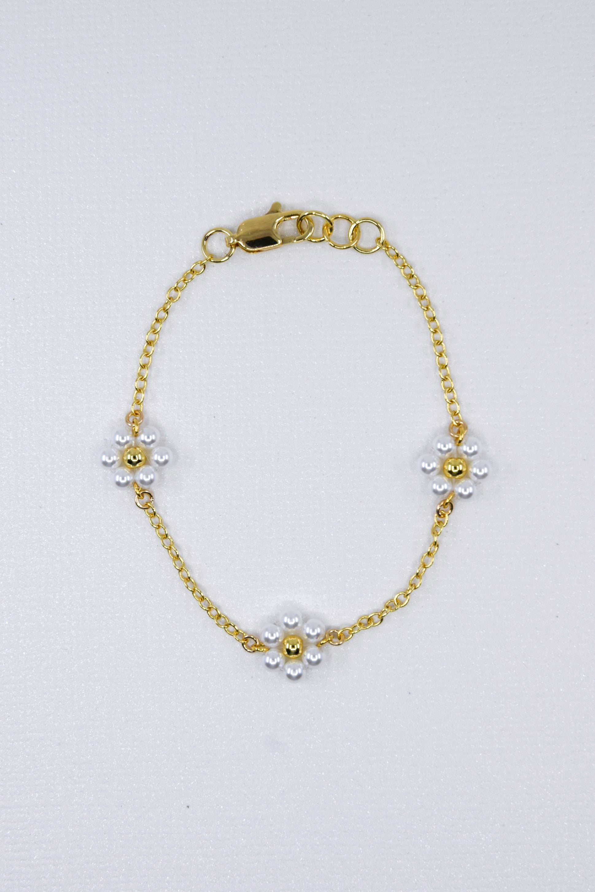 Pearl Flower Chain Bracelet