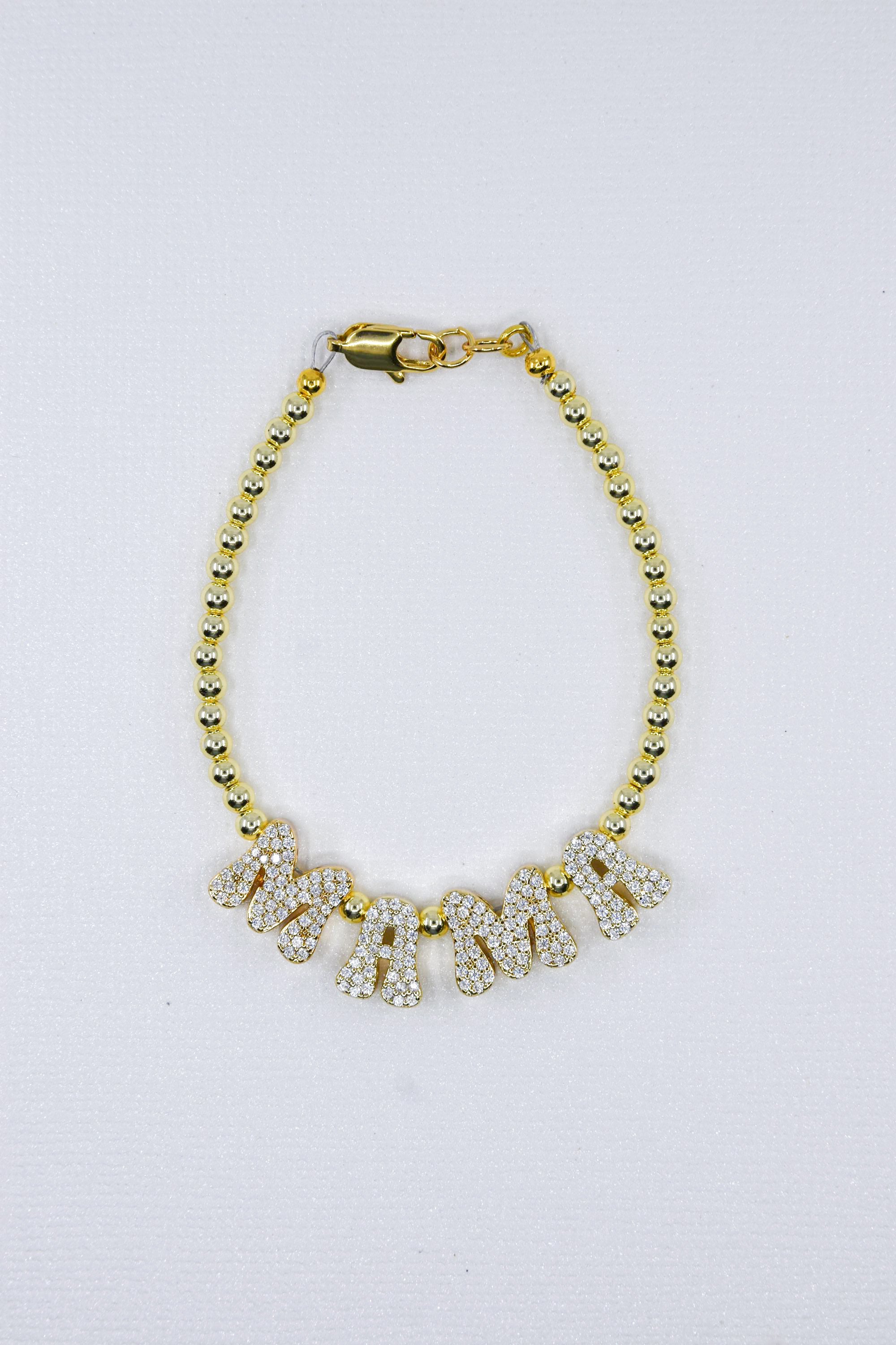 Retro Rhinestone Bubble Mama Bracelet
