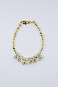 Retro Rhinestone Bubble Mama Bracelet