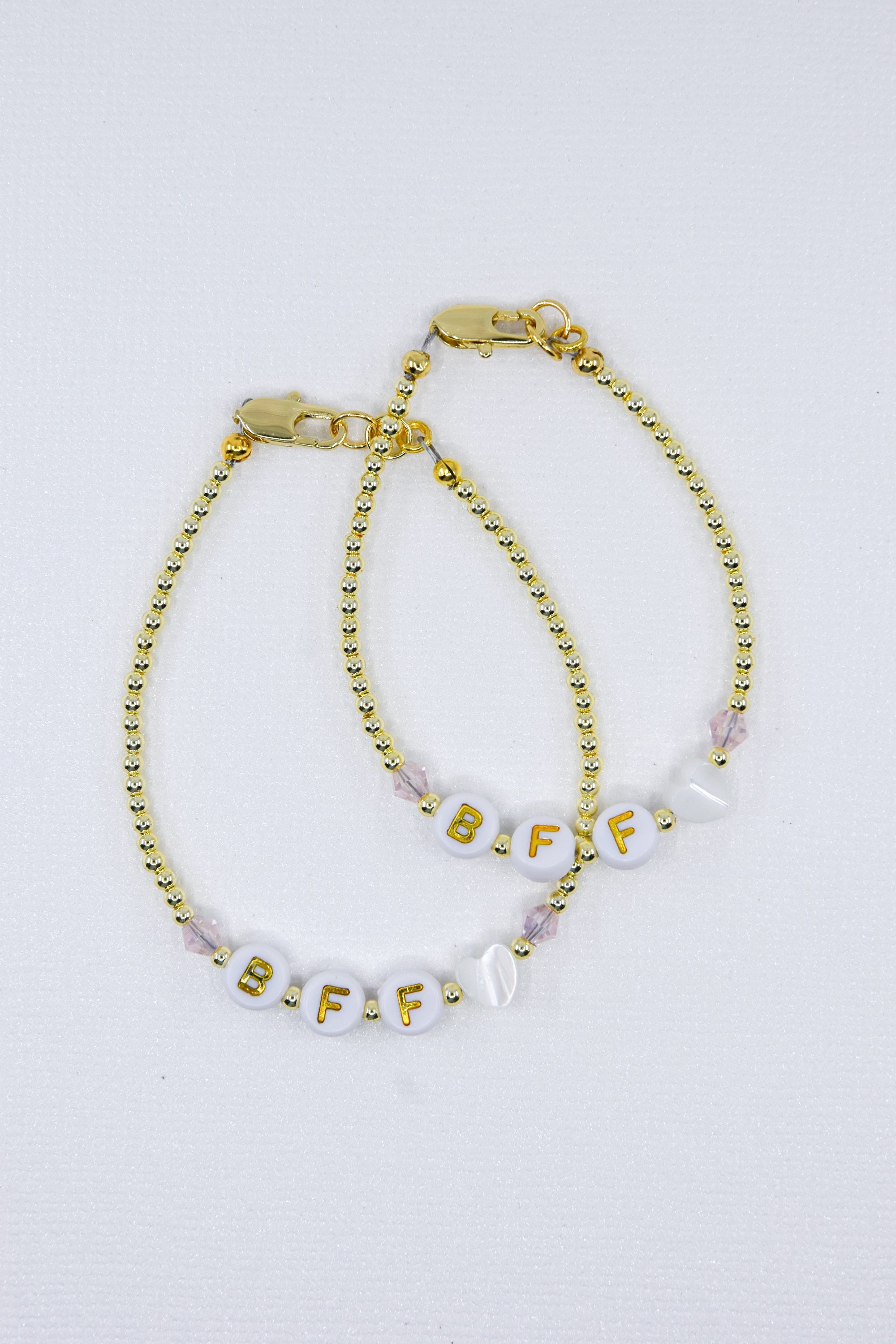BFF with Pearl Heart Bracelet - SET