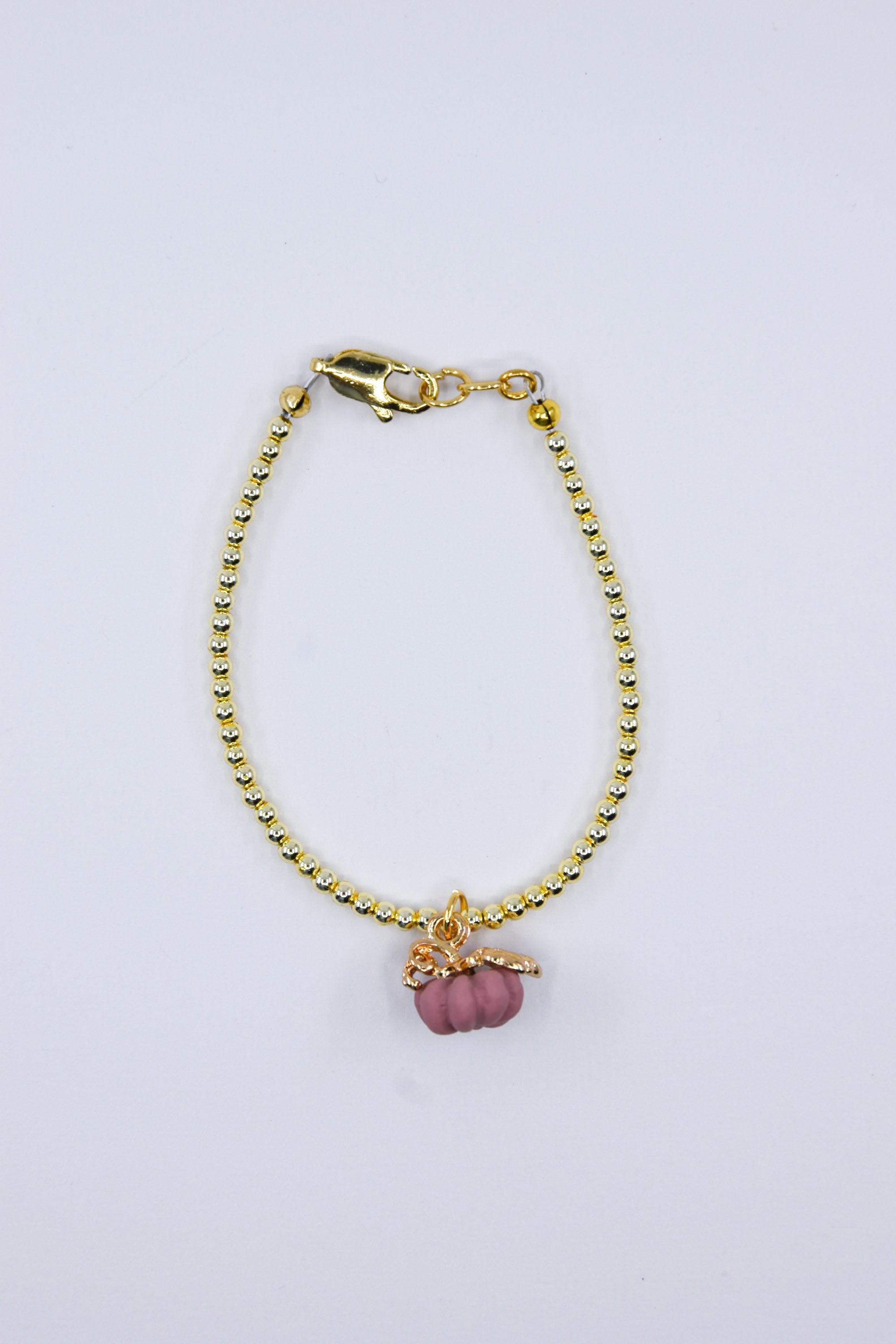 Pink Pumpkin Charm Bracelet