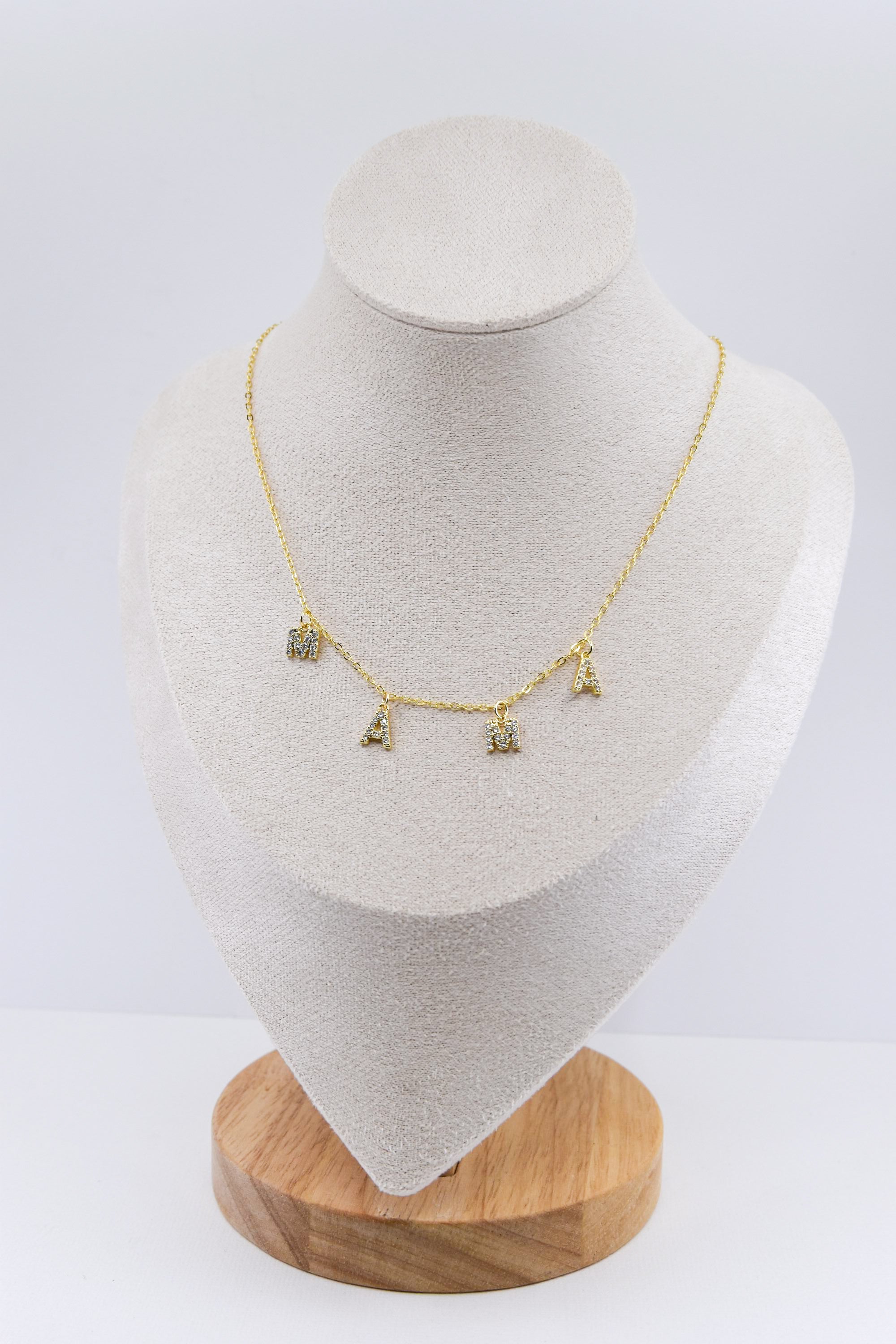 Rhinestone Mama Charm Necklace
