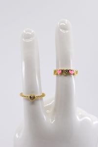 Pink and Gold Heart Ring