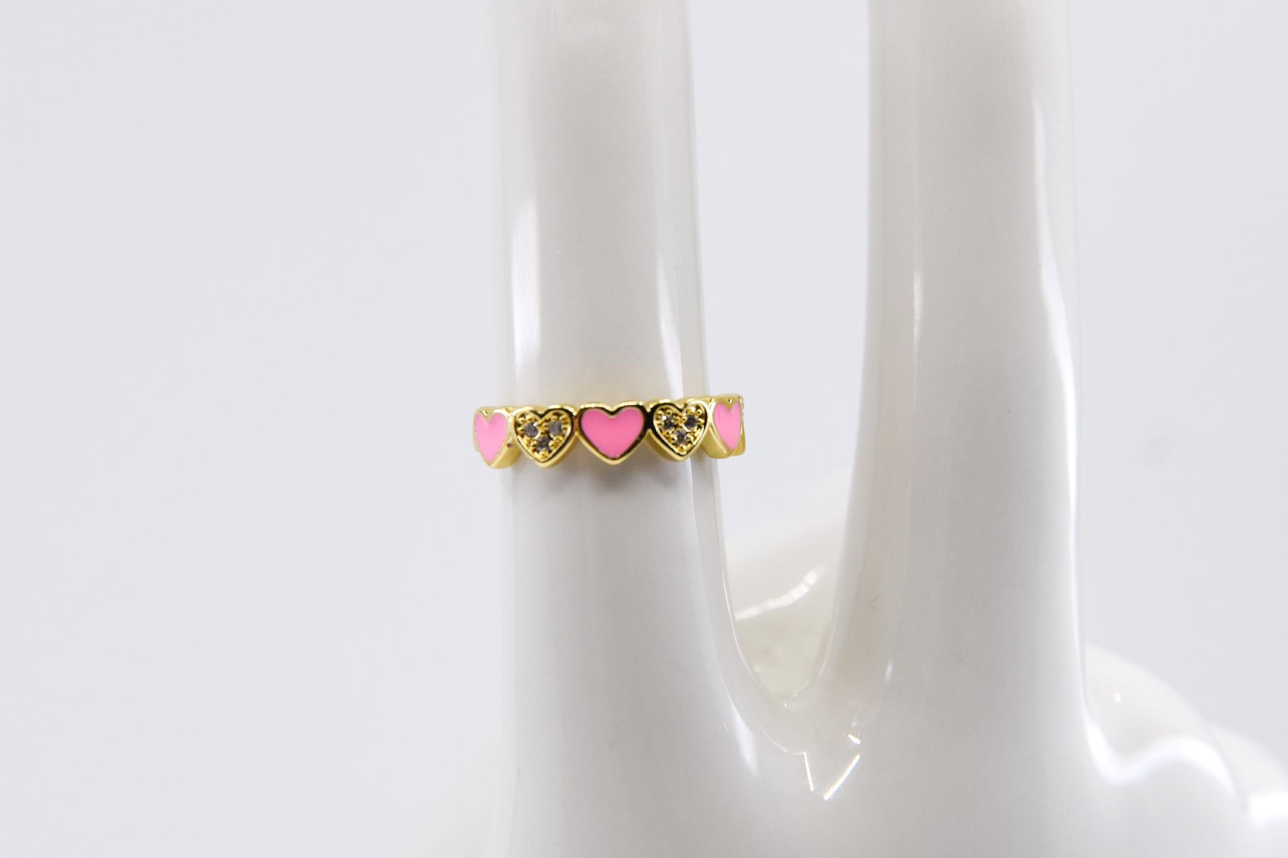 Pink and Gold Heart Ring