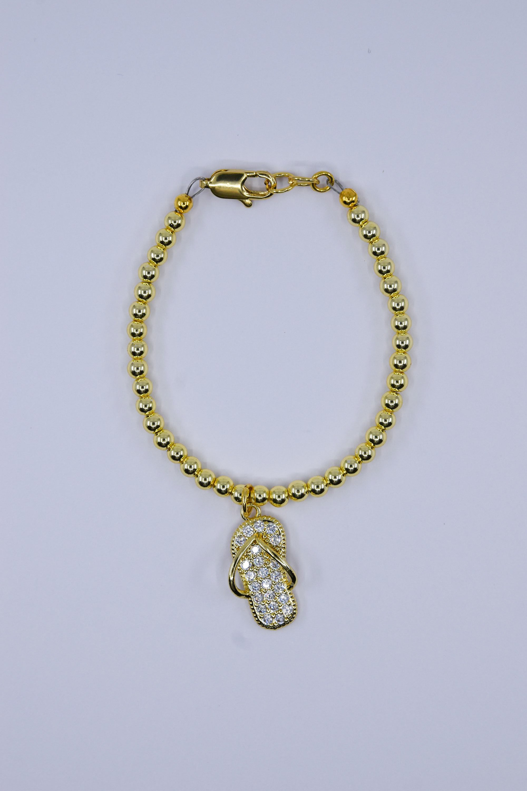 Rhinestone Flipflop Charm Bracelet