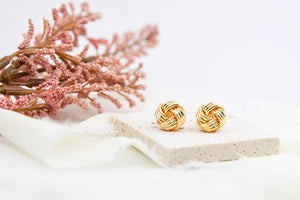 Chunky Gold Knot Studs