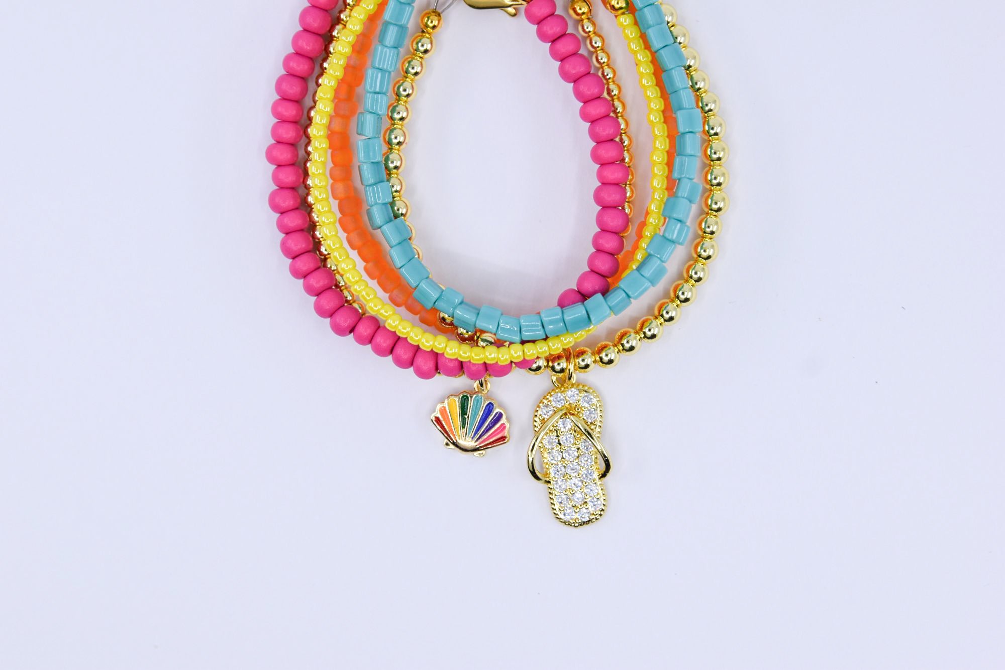 Rhinestone Flipflop Charm Bracelet