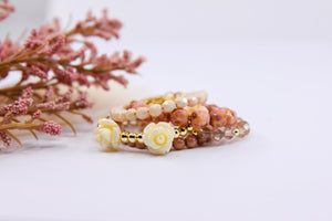 Pearl Rose Czech Glass