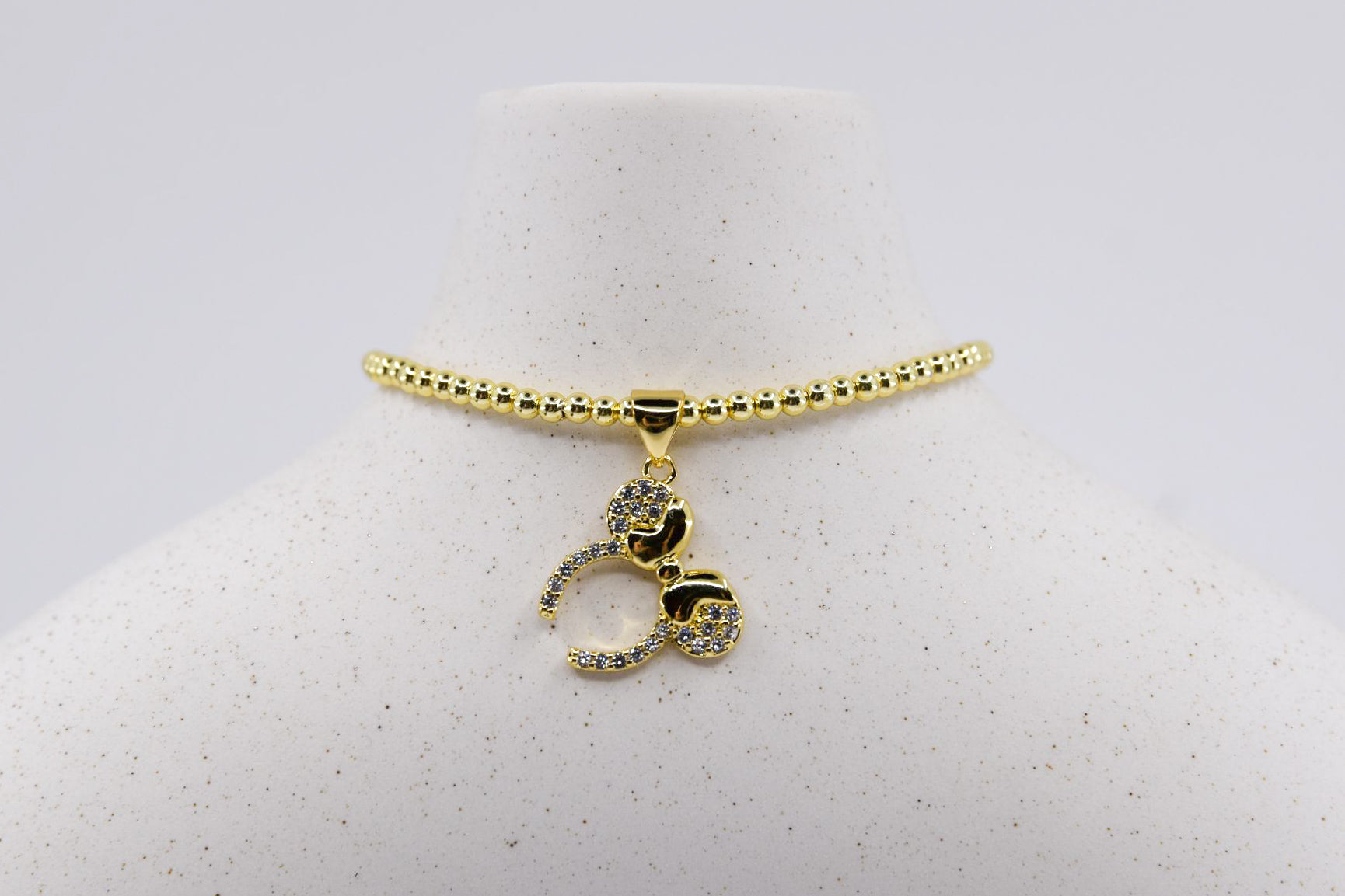 Rhinestone Mouse Ears Charm Bracelet