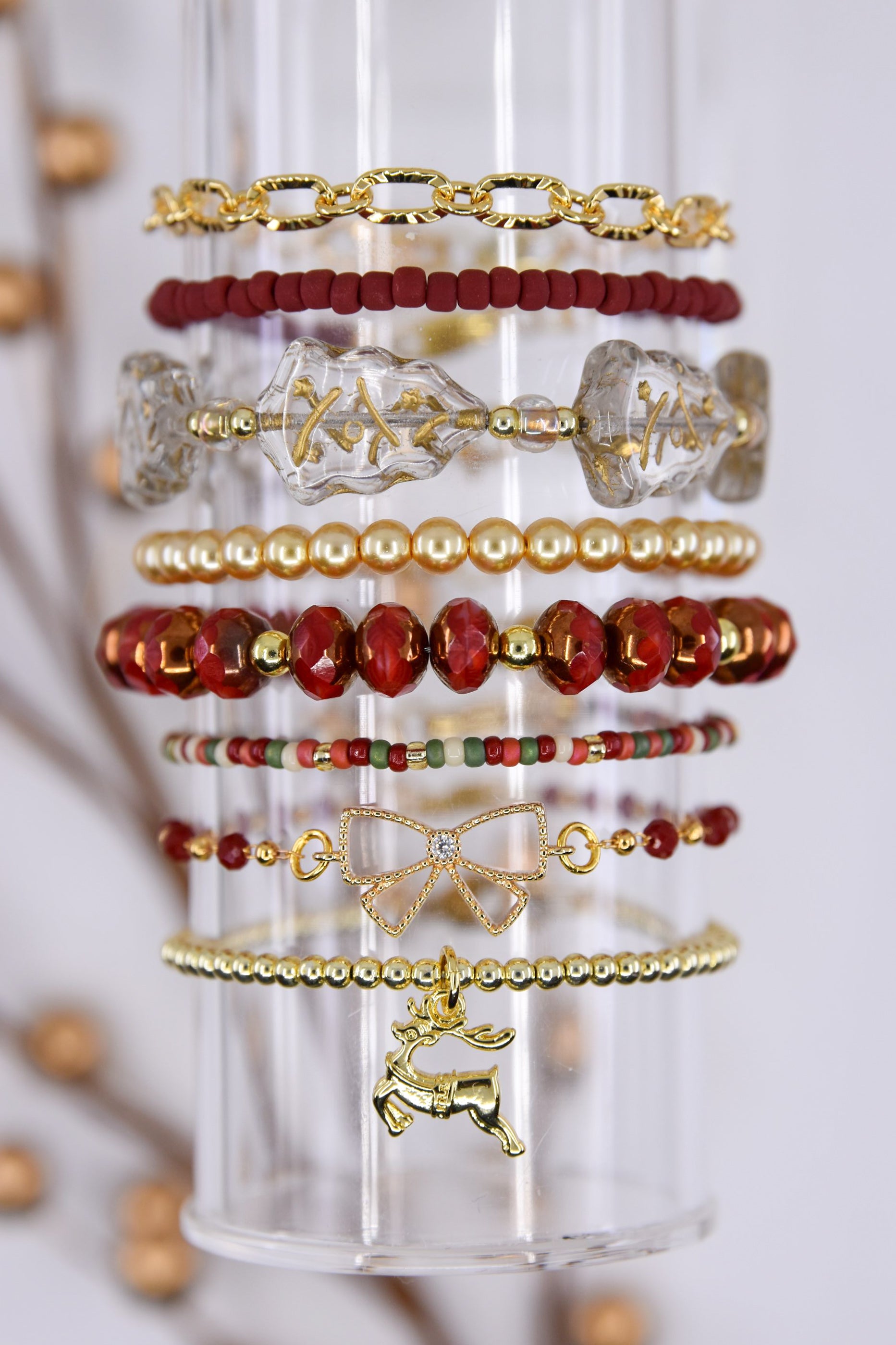 Red and Gold Czech Crystal Glass