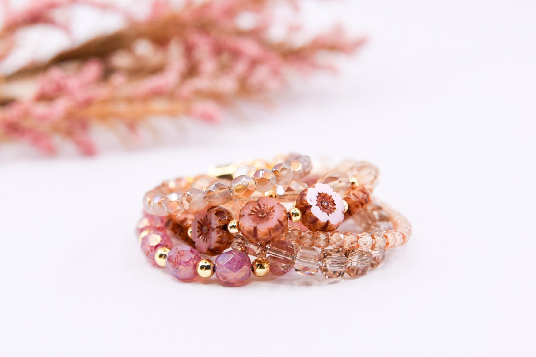 Vintage Pink Czech Glass