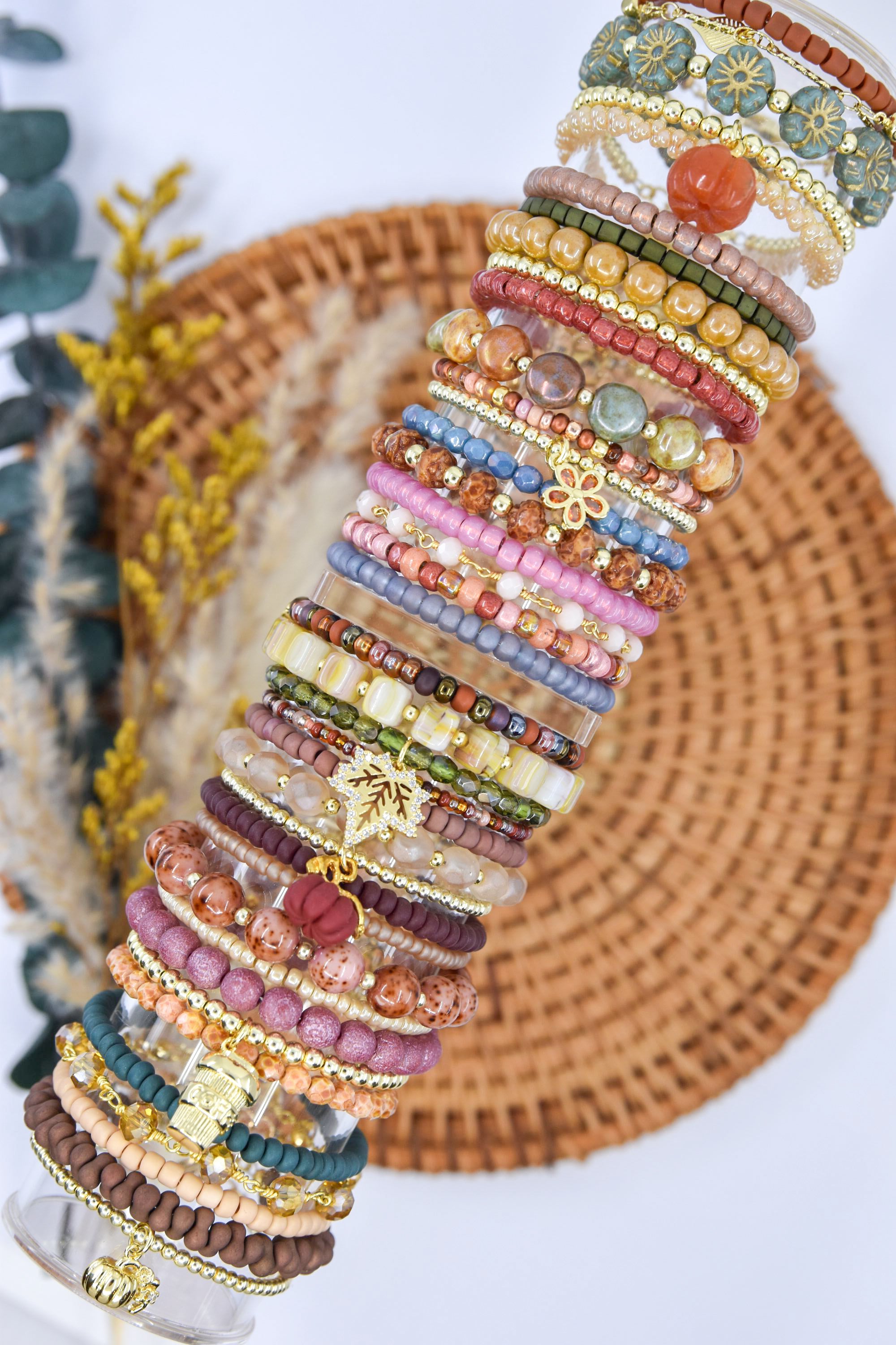 Boho Rainbow Czech Glass Coins