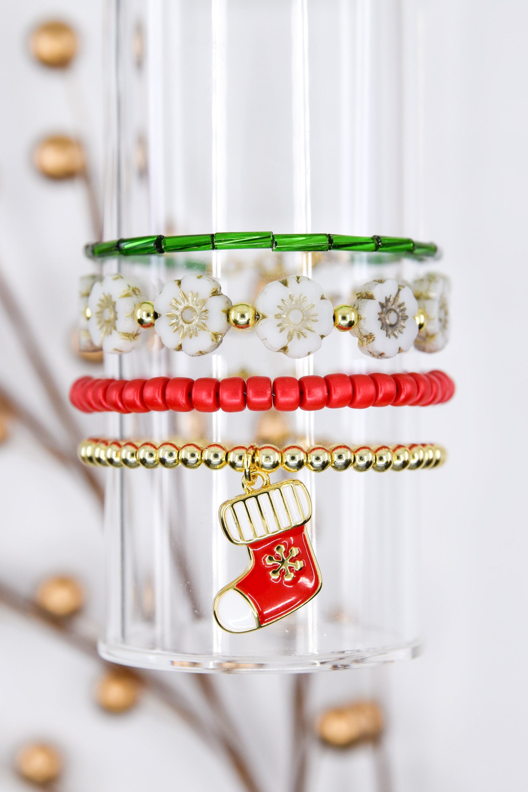 Red Stocking Charm Bracelet