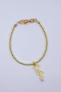 Matte Gold Babe Charm Bracelet