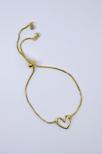 Adjustable Cut Out Heart Bracelet