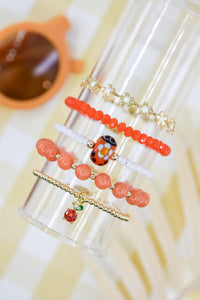 Crystal Orange Charm Bracelet