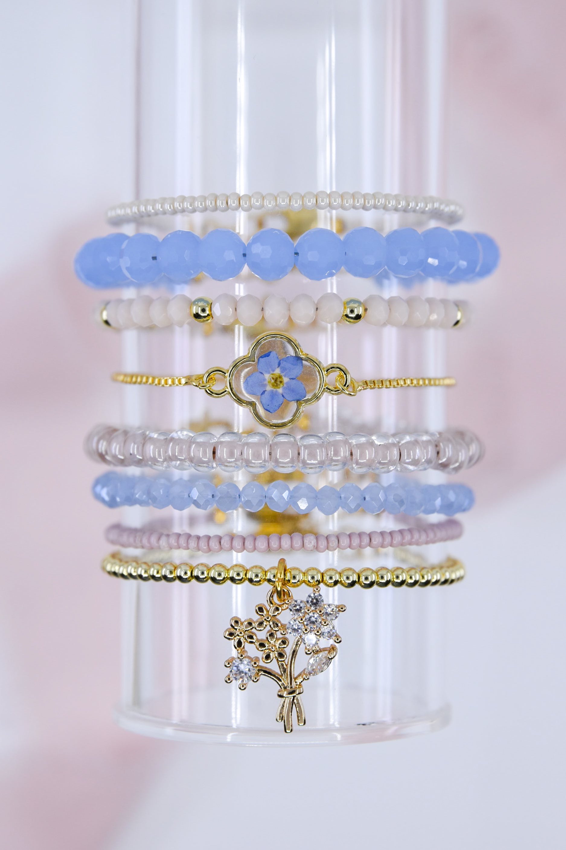 Pale Blue Dainty Crystal Glass
