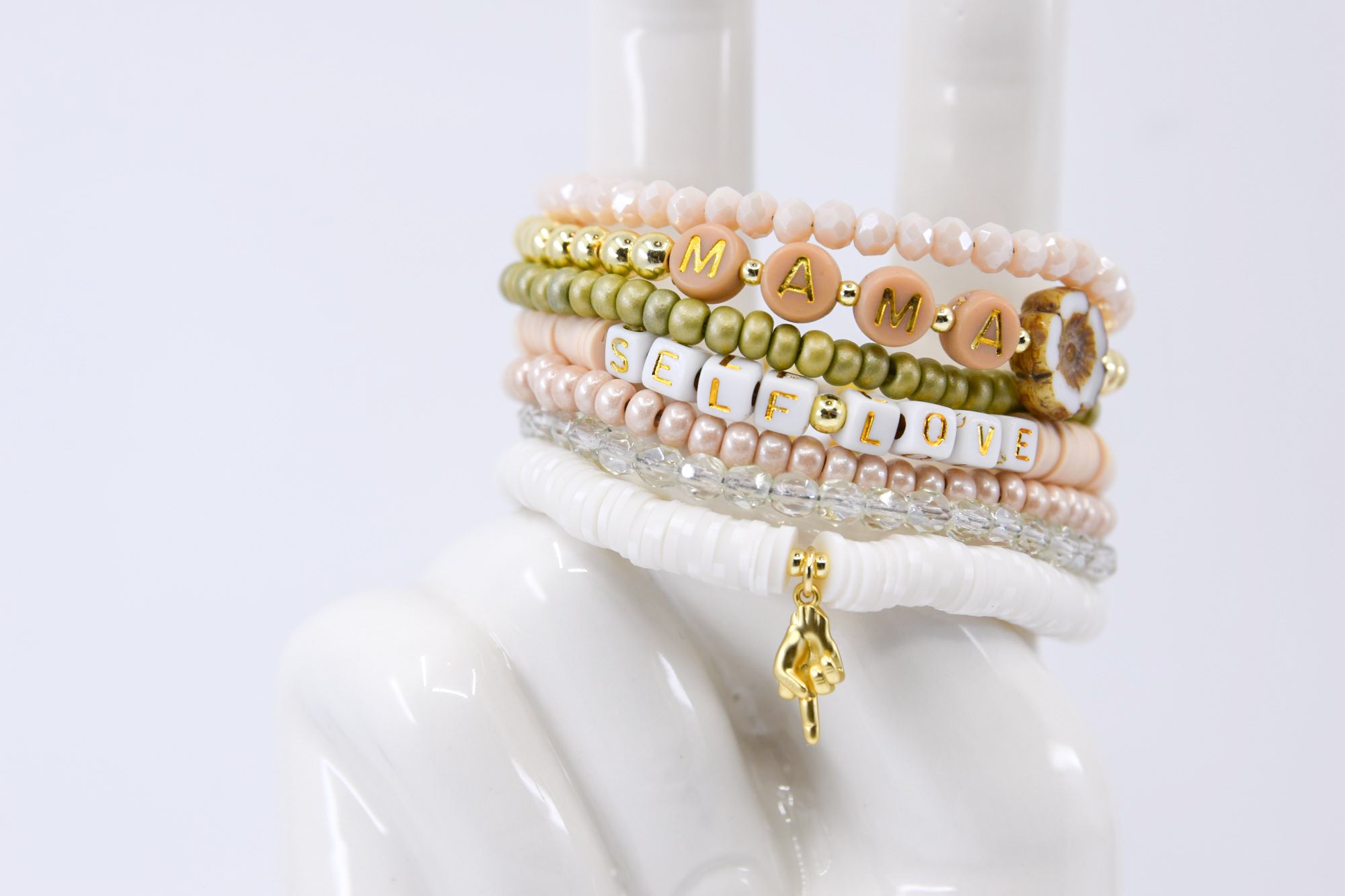 Matte Pearl Olive Dainty Glass