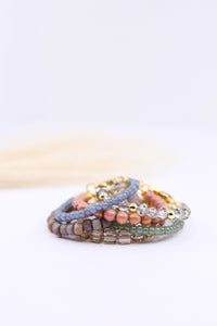 Iridescent Dusty Rose Czech Glass