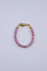 Pink and Clear Round Czech Glass