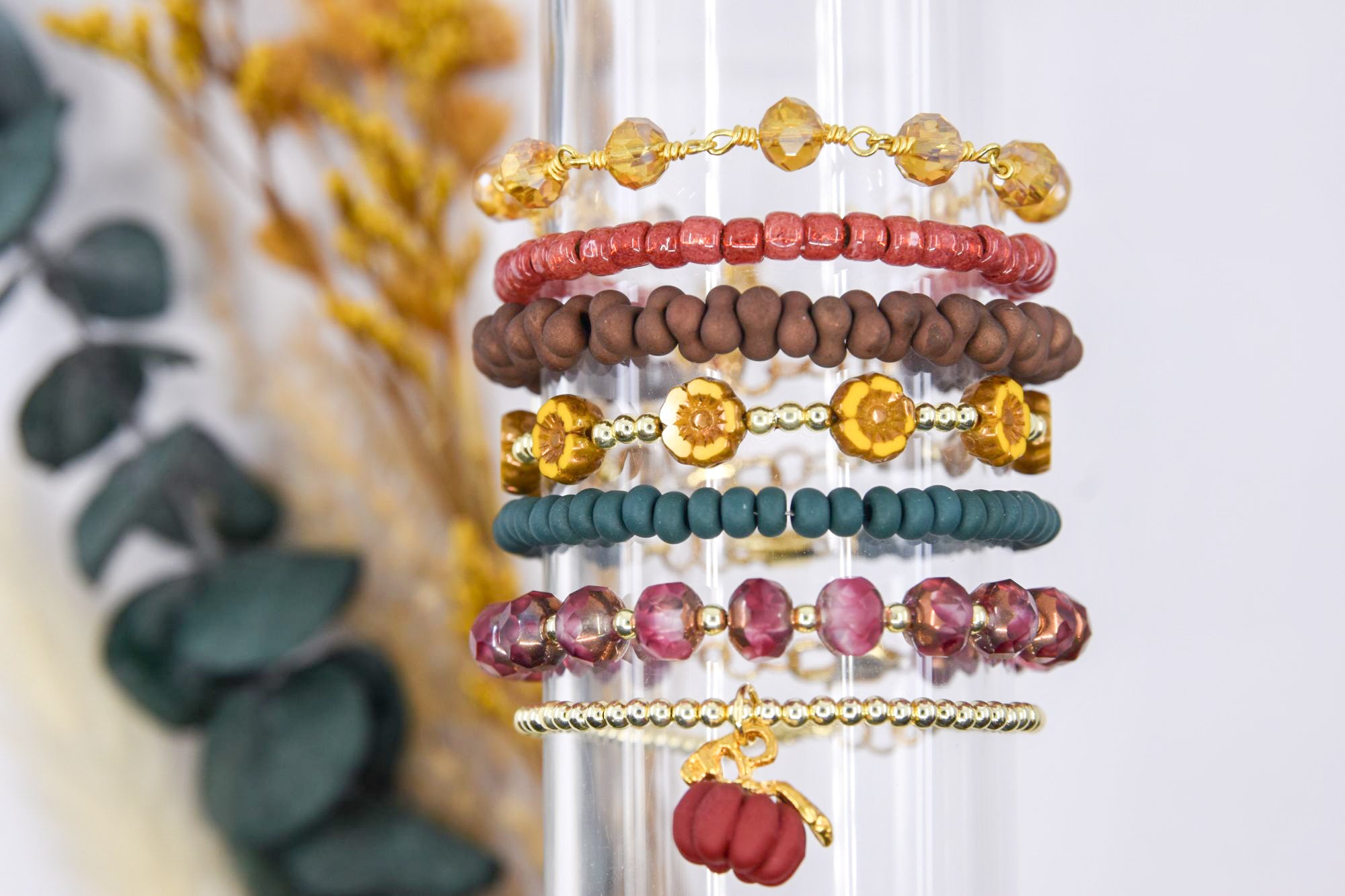 Maroon Pumpkin Charm