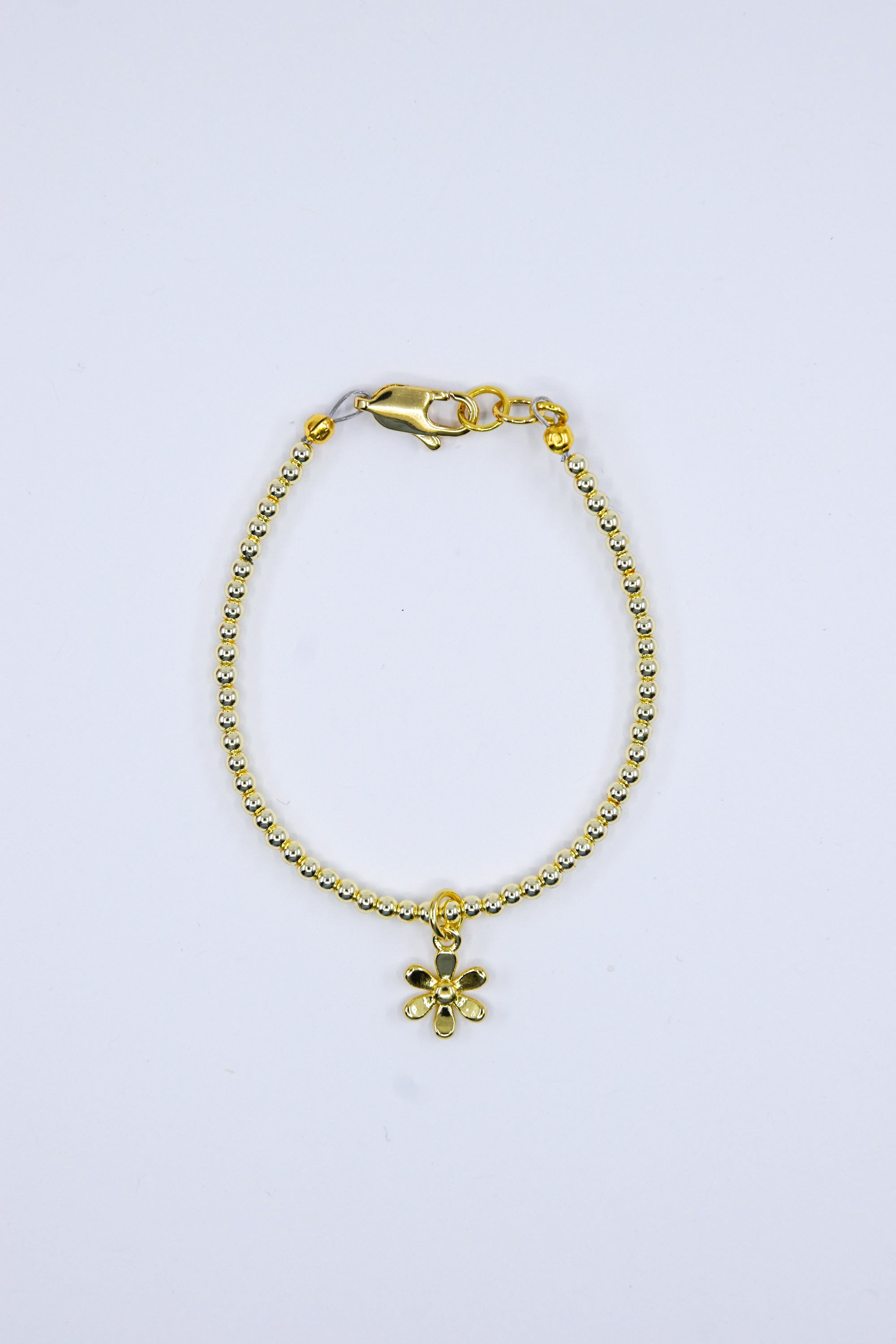 Dainty Gold Filled Minimal Flower Charm Bracelet