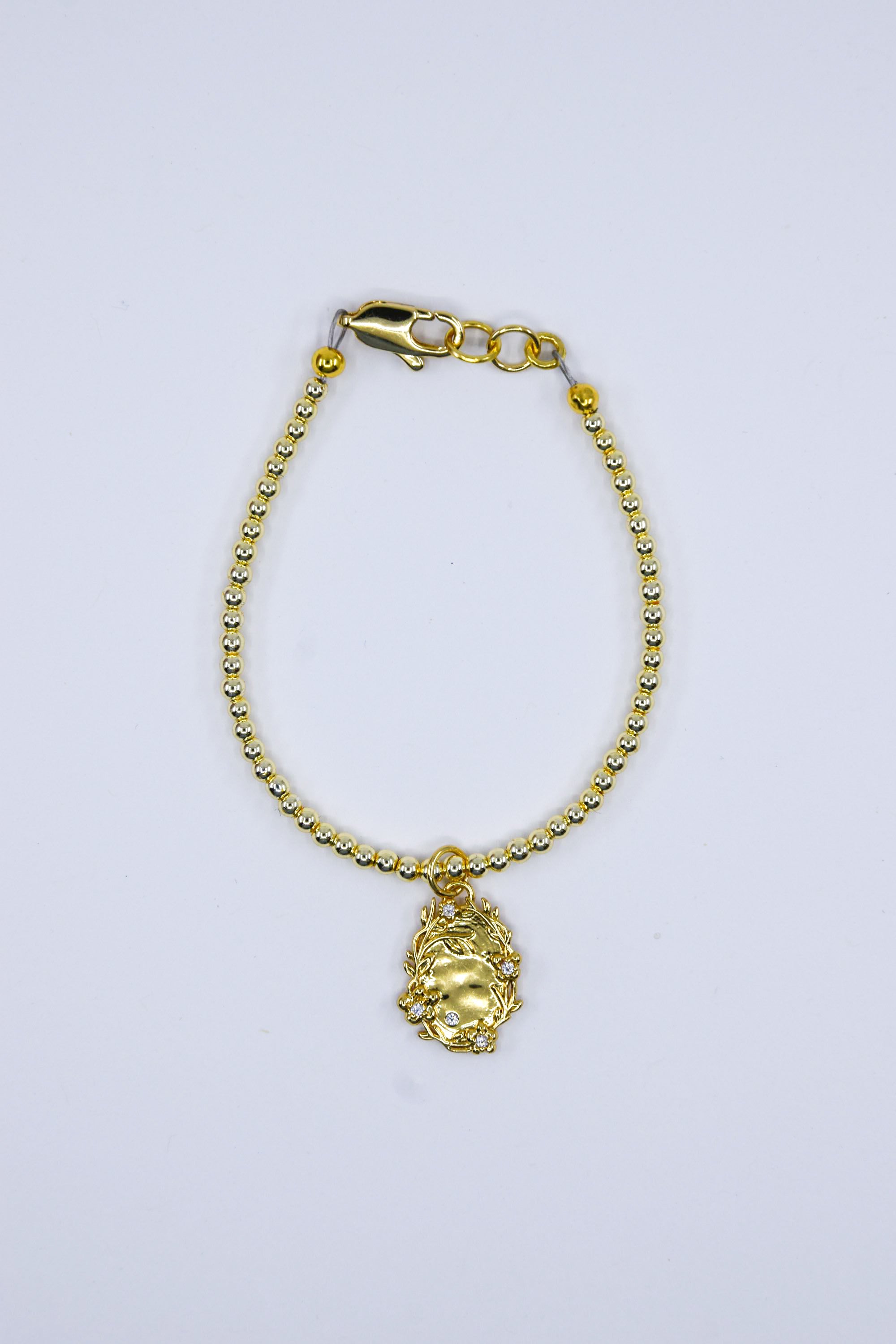 Whimsical Gold Filled Floral Charm Bracelet