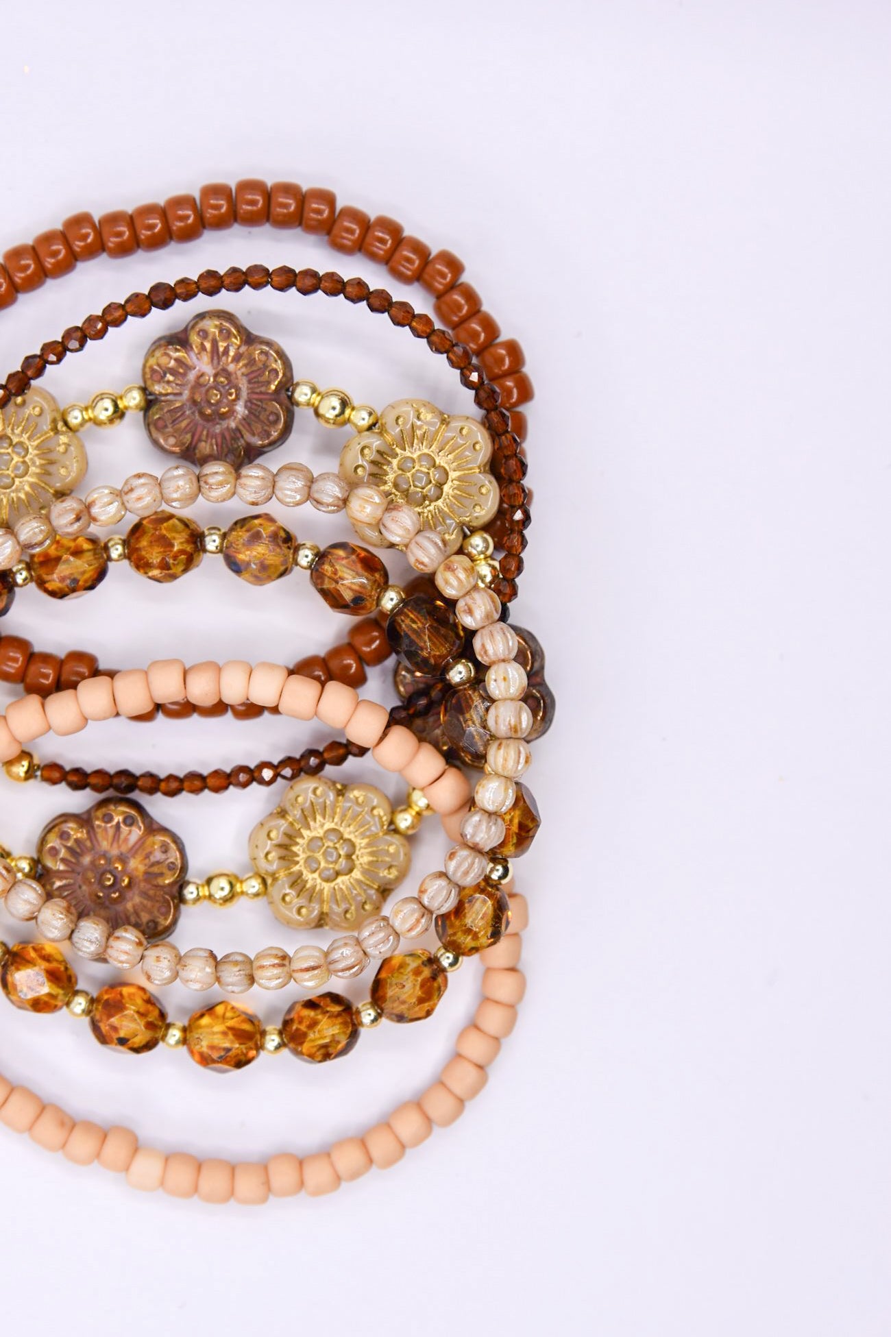 Neutral Czech Glass Floral