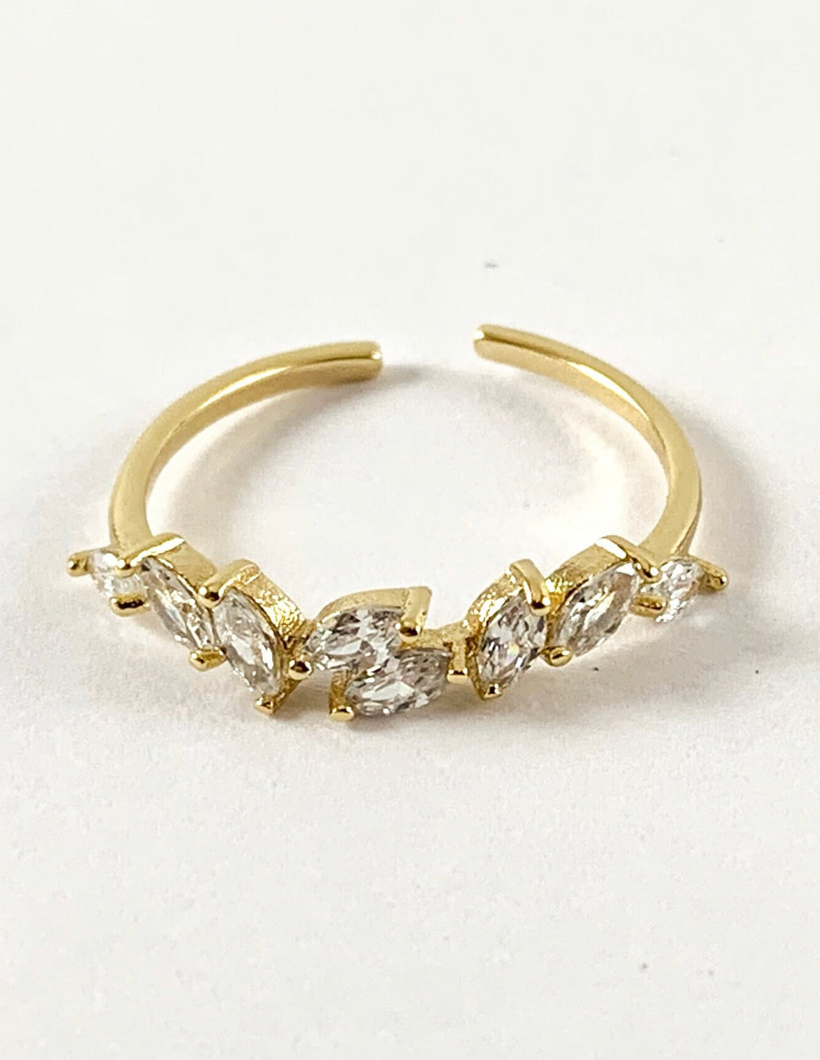 Gold Filled Crystal Leaf Ring