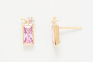 Gold Filled Crystal Juice Box Studs