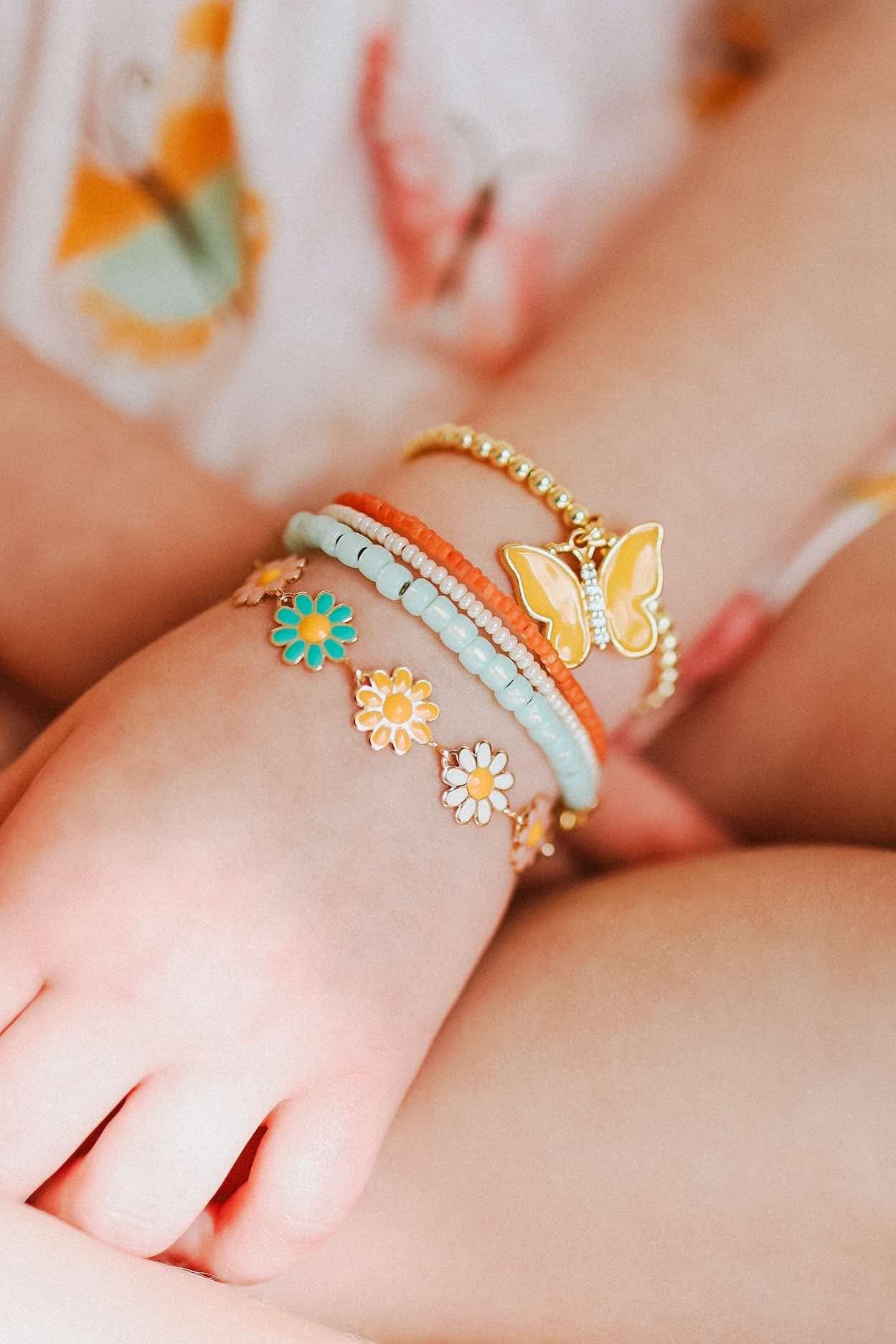 Yellow Butterfly Charm Bracelet
