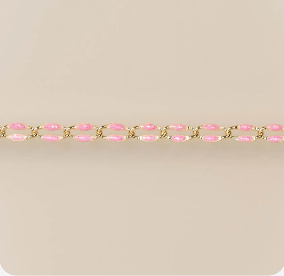 Pink Glitter Enamel Chain
