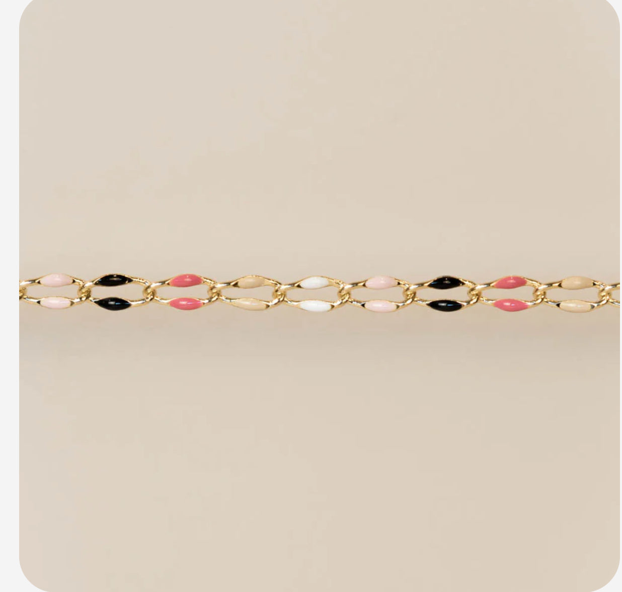 Pink & Black Enamel Chain