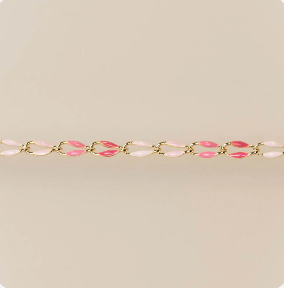 Mixed Pink Enamel Chain