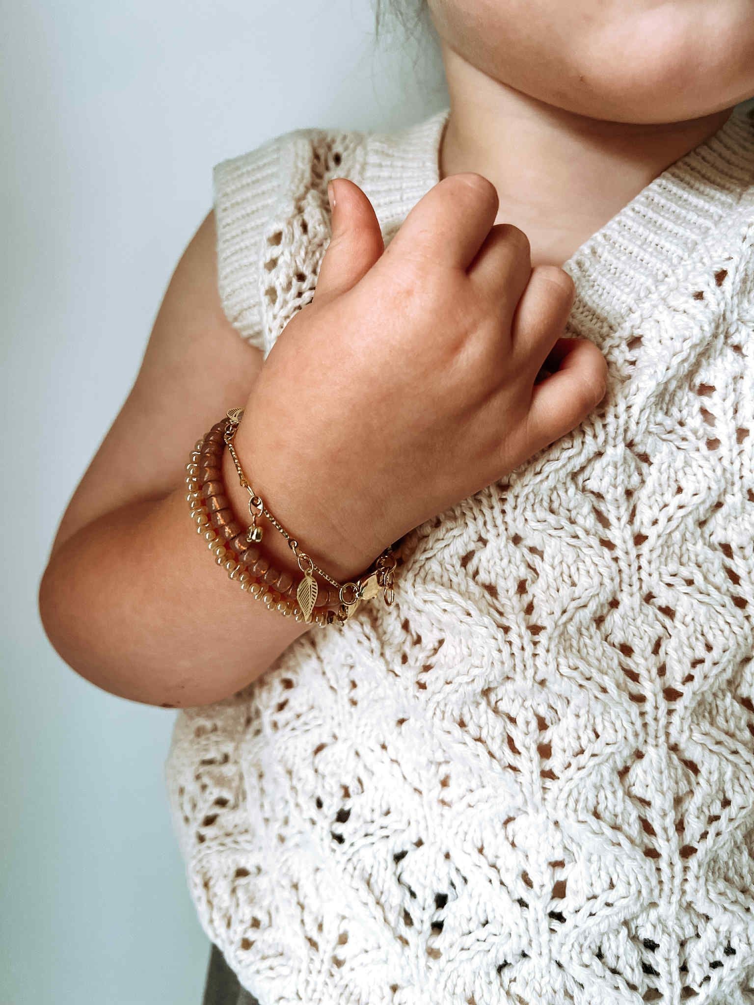 Gold Leaf and Crystal Chain