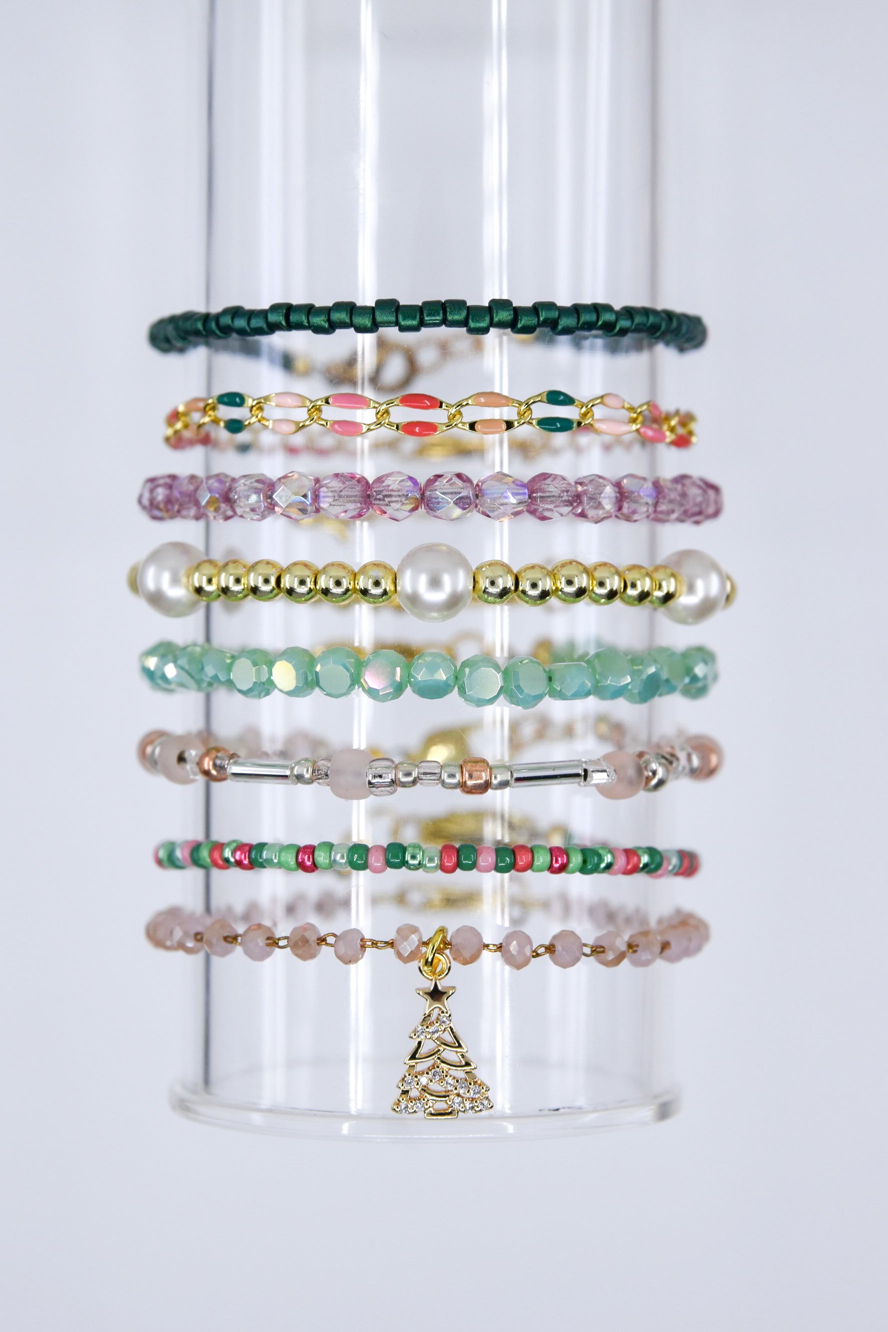 Pink Christmas Dainty Glass Mix