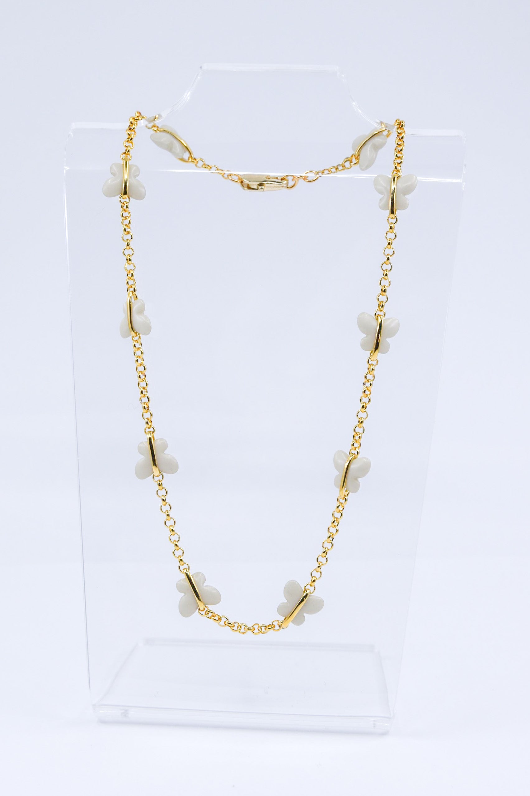 Beige and Gold Butterfly Chain
