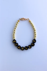 Black and Gold Name Bracelet