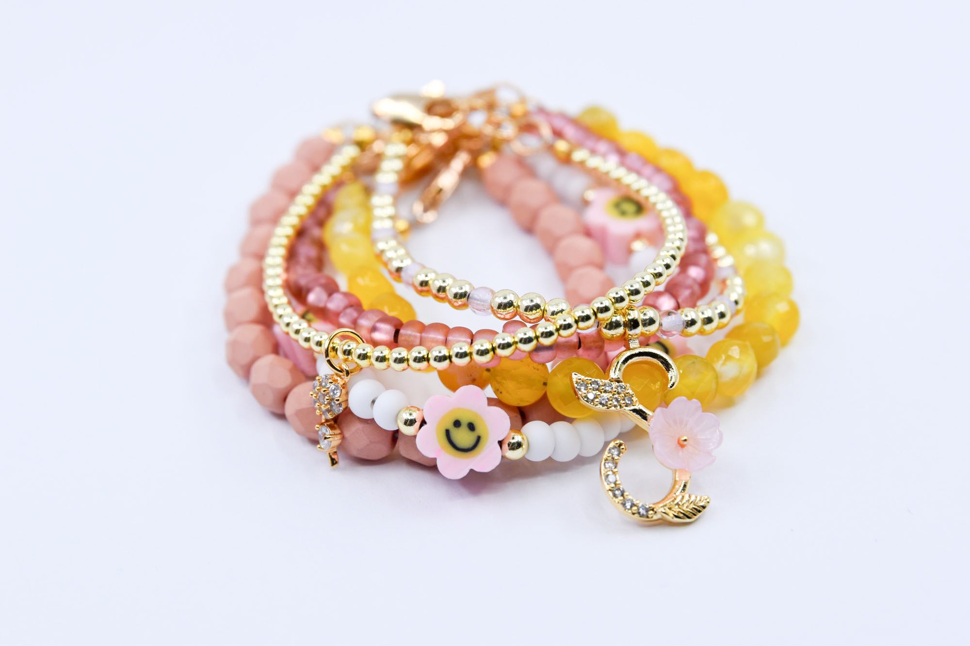 Pink Smiley Flower Bracelet