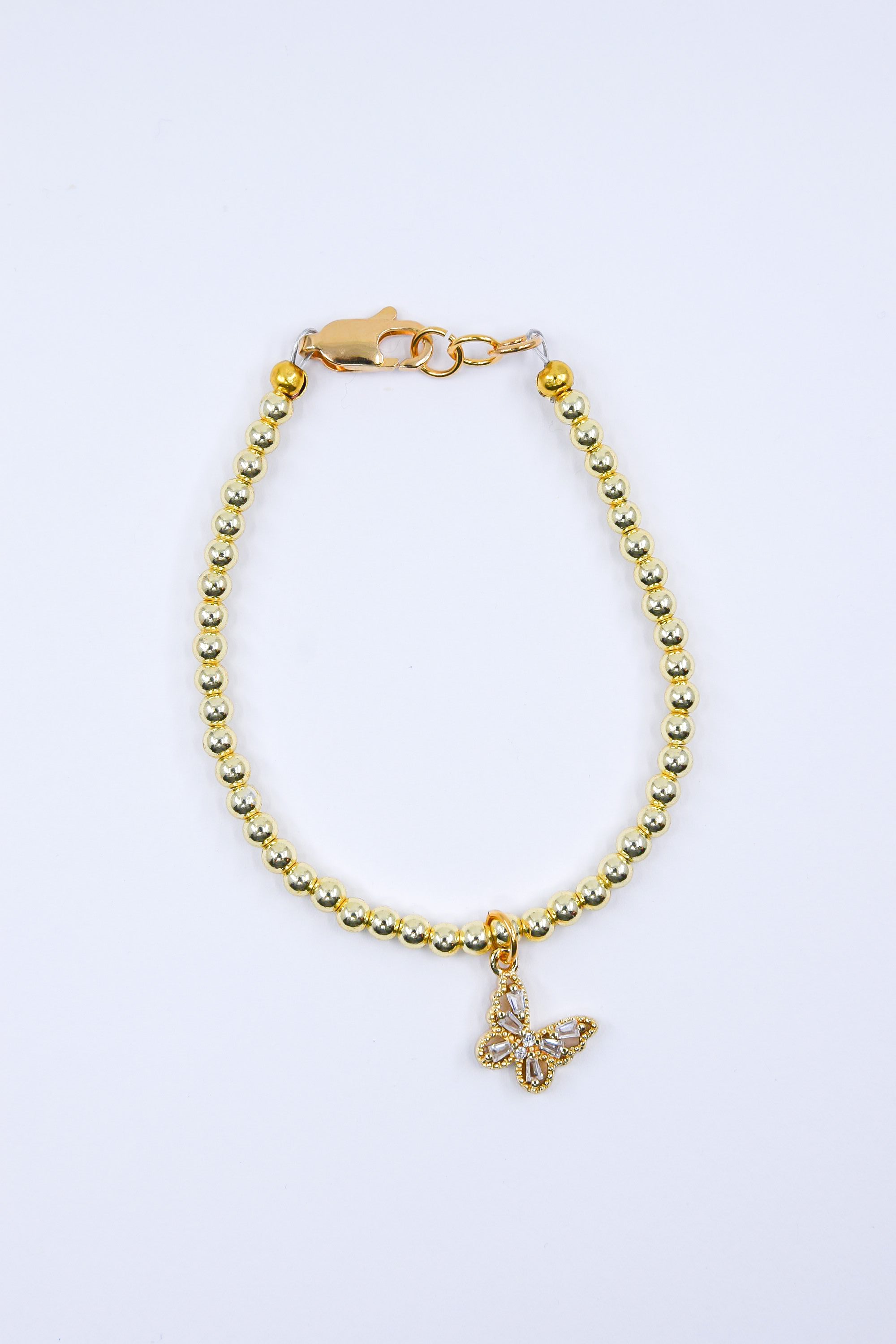 Cubic Zirconia Butterfly Charm Bracelet