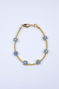 Blue and Gold Daisy Bracelet