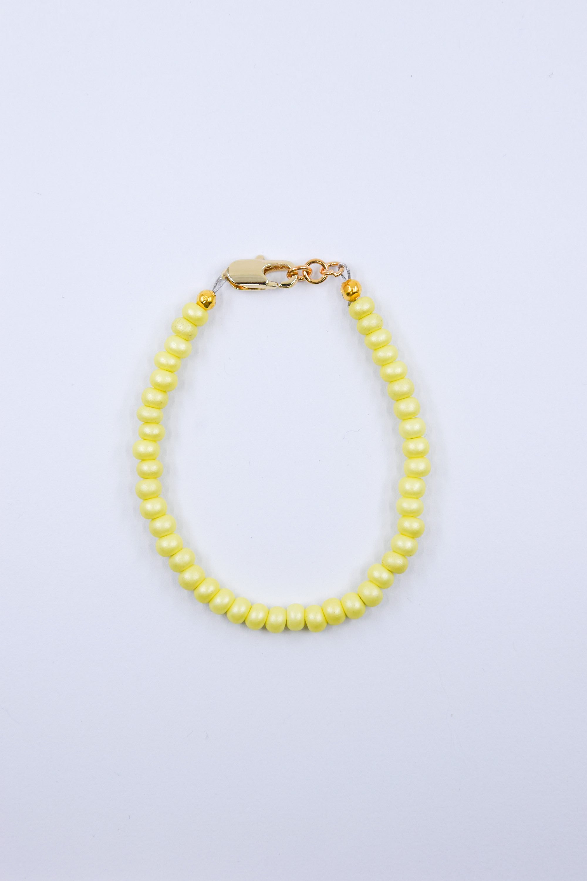 Pale Yellow Pearled Dainty Glass