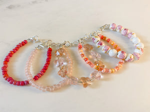Peach Parfait Dainty Glass Bracelet